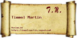 Timmel Martin névjegykártya